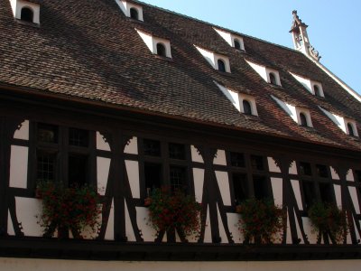 193 Visite de la ville d'Obernai - dtail d'une maison