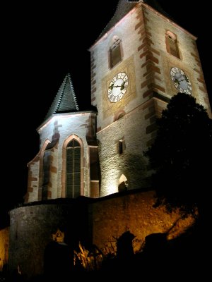 213 Unawihr l'glise fortifie de nuit