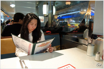 Dinner at Tick Tock Diner on rainy day