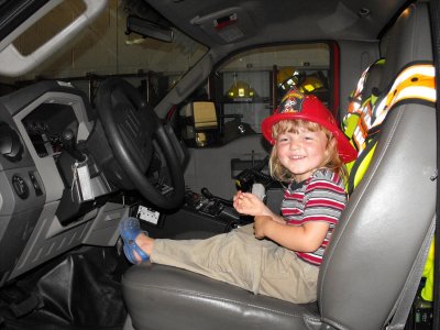Connor drives United Fire Company 3's brush truck.