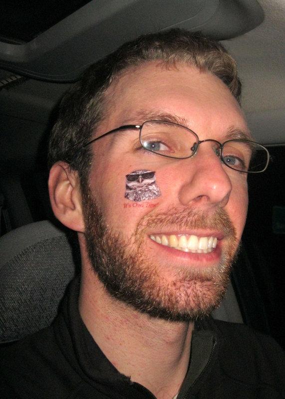 Im wearing an Its Owl Time tattoo. Gotta spot the good looks with the little kids!