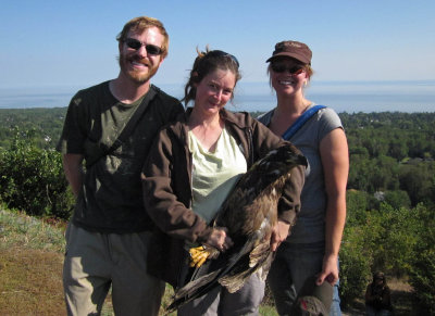 Annmarie Steve and Nova with Bald Eagle