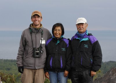 Hanging out with the hawkwatching couple from Japan!