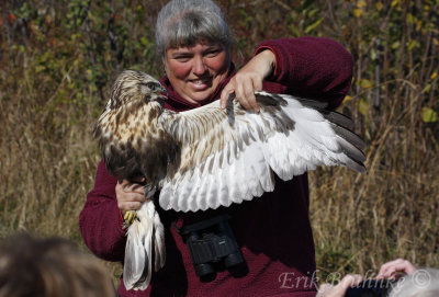 Margie with Rough-legged Hawk
