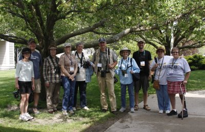 This is the group I guided around on Friday. We had a thrilling time watching birds, and made some wonderful friendships