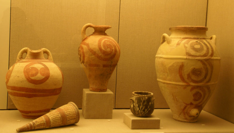 Pottery from the Minoan Civilization 17th Century BC excavated from Akrotiri