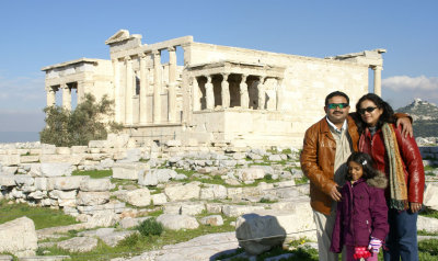 At the Erechtheion at the Acropolis.