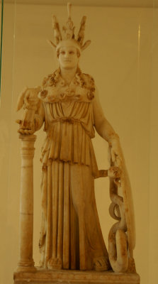 Exquisite sculpture of the Greek Warrior Goddess Athena from whom Athens gets its name.