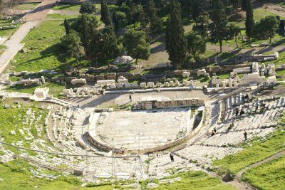 The Sanctuary and Theater of Dionysos seen from the Parthenon.