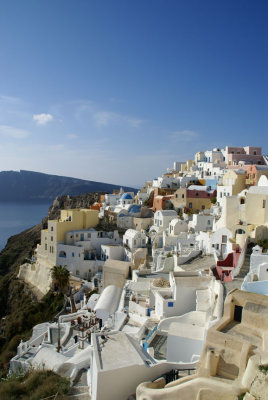 Breathtaking view of Oia's stairstepped landscape.