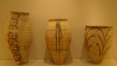 Pots from the Minoan Civilization 17th Century BC excavated from Akrotiri