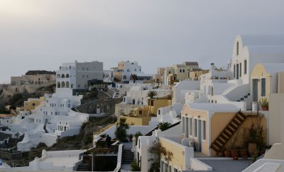 Stairstepped skyline of Oia.