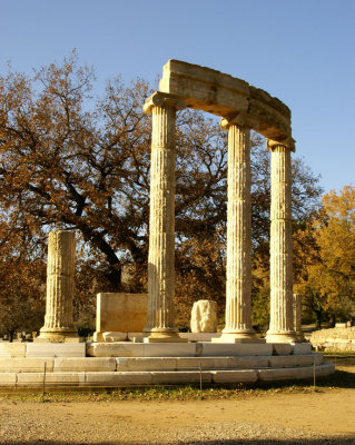 Front view of the Phillipion completed by Alexander the Great in honor of his ancestors.