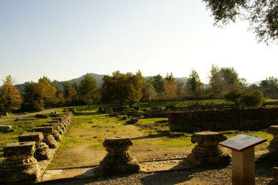 The Leonidaion built in 330 BC as a guest house for official visitors to the Sanctuary.