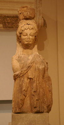 One of the Caryatids (Priestesses) from the Erechtheion in Athens.