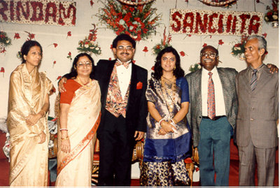 With our Parents at the Wedding Reception in Bombay, at the Ramada Inn Palm Grove.