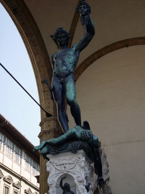 The Slaying of Medusa in bronze.
