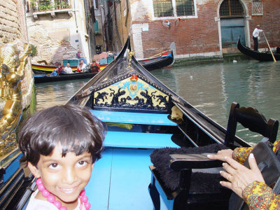 The Magical ride on the Venetian Gondola, with our very own stand-up comedienne!:-)