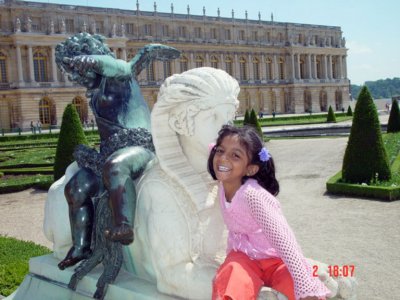 At the well appointed gardens of the Versailles Palace.