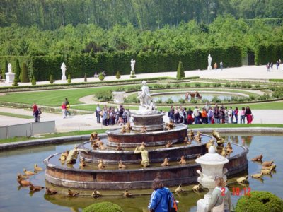 The picturesque and well appointed gardens at Versailles Palace.