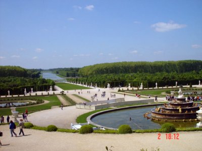 The picturesque and well appointed gardens at Versailles Palace.