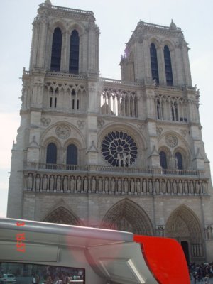 The celebrated twin towers of L'Eglise de Notre Dame (The Church of Our Lady) - one of the most celebrated landmarks of Paris.