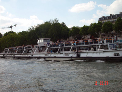 Le Bateaux Bus (Boat Bus) on the river Seine.