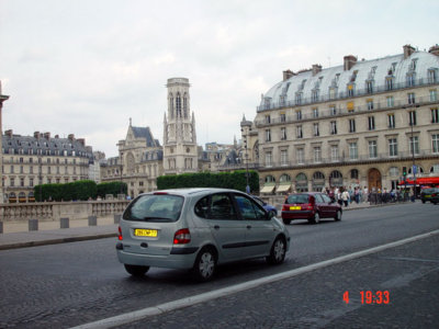 Opposite the Louvre.