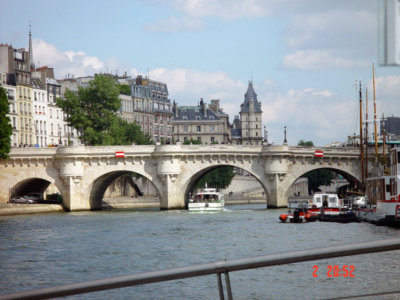Paris picturescape from the Bateaux Bus on the river Seine.