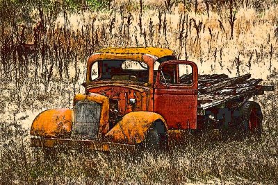 Old Flat bed truck