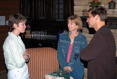 Diane, Margie and Bill having great conversation