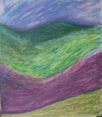 Besso Purple Mtn Majesty Oil Pastel on wood 2011 