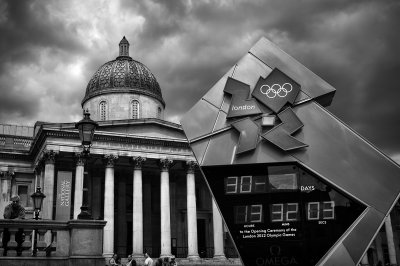 Olympic clock and National Gallery