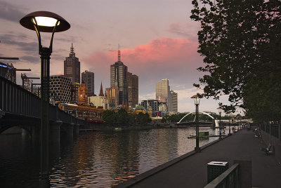 Evening view from Southbank, Melbourne