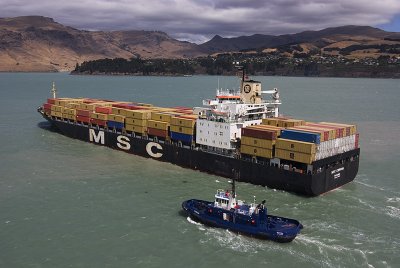 MSC Corrina sails from Lyttelton, New Zealand
