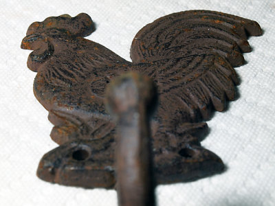 iron rooster coat hook