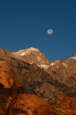 Moon Set at Mt Whitney Range