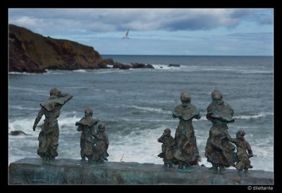 Sculpture commemorating 1881 storm, St Abb's