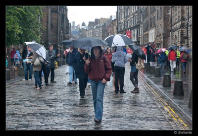Edinburgh Royal Mile in the rain