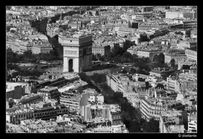 Arc de Triomphe from top of Eiffel Tower