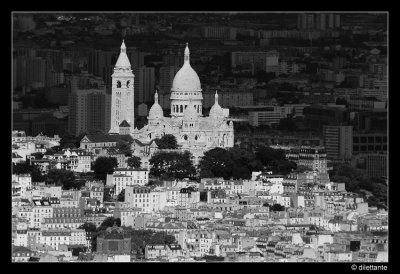 Montmartre and Sacre Coeur from top of Eiffel Tower