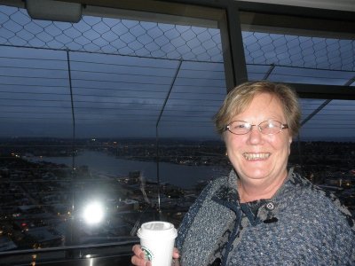 Hot coco on outside of space needle