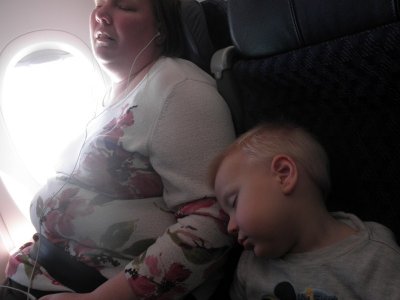 snoozing on the airplane ride homei