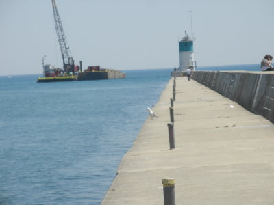 View down the pier