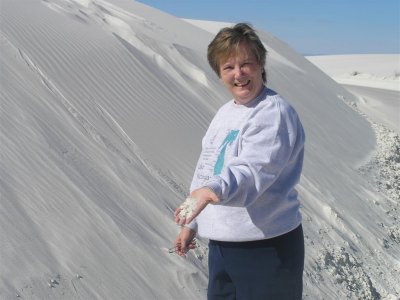 high hill of pure white sand