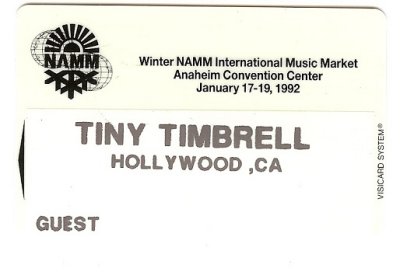 Tiny's 1982 Namm badge