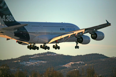 Airbus 380 first ever landing in Norway