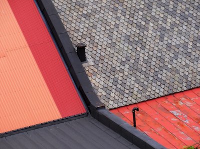 roof tiles. Bergen, Norway