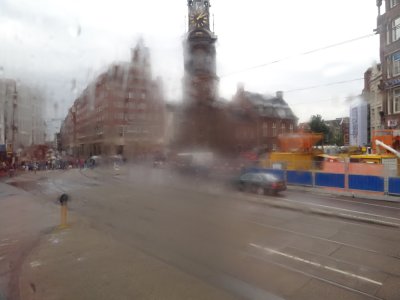 Through the bus window, Amsterdam