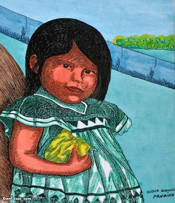 Painting of an indigenous girl